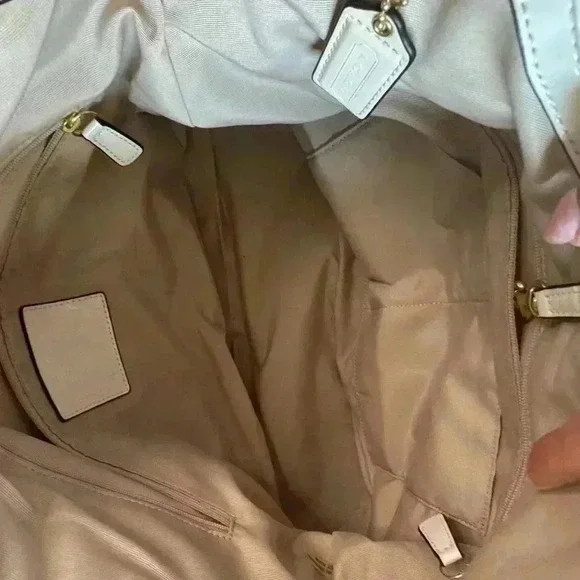 Coach Devin Light Beige Khaki Ivory satchel Handbag Purse. - Picture 13 of 13